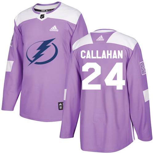 Adidas Lightning #24 Ryan Callahan Purple Authentic Fights Cancer Stitched NHL Jersey - Click Image to Close